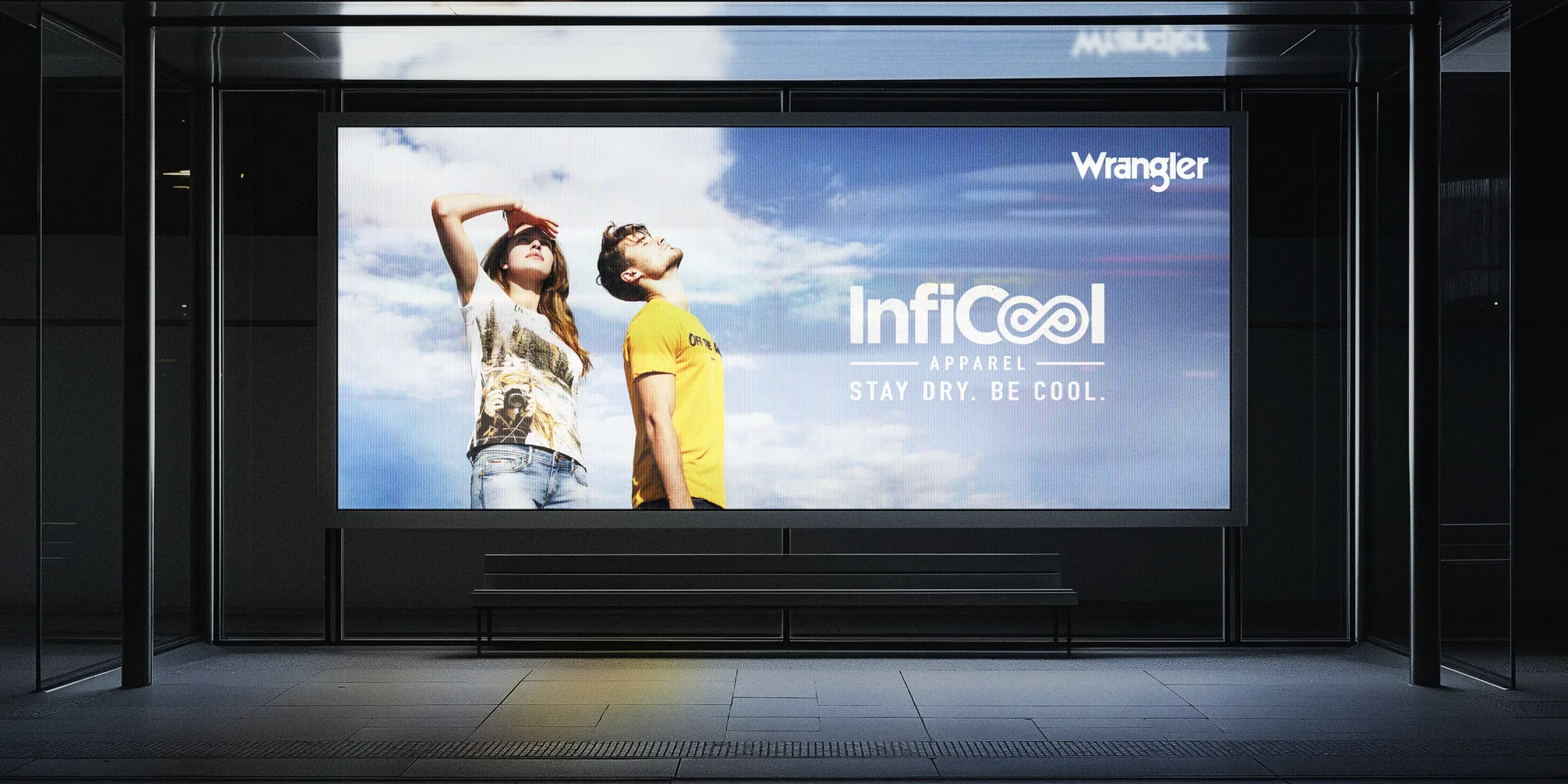 Wrangler, InfiCool campaign, bus shelter