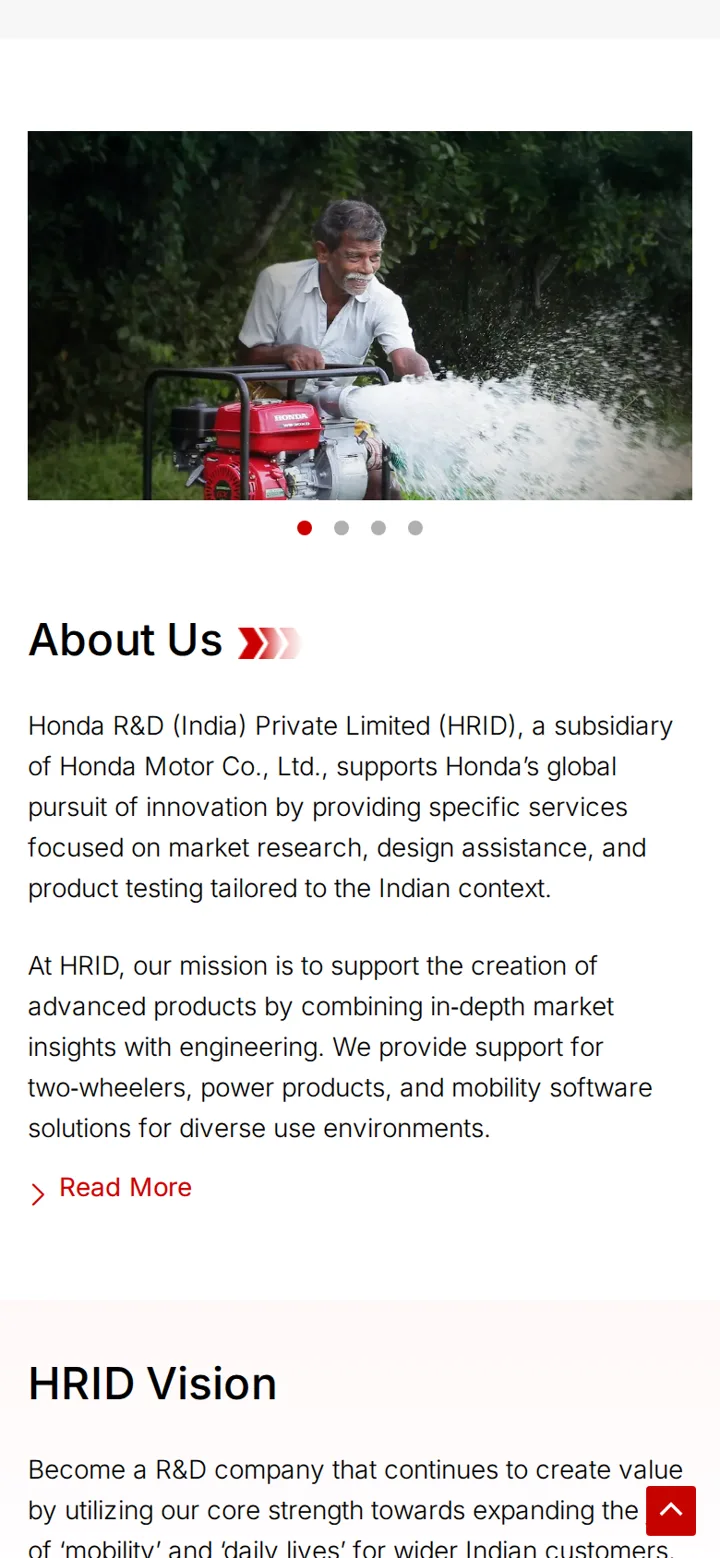 Honda R&D India on mobile